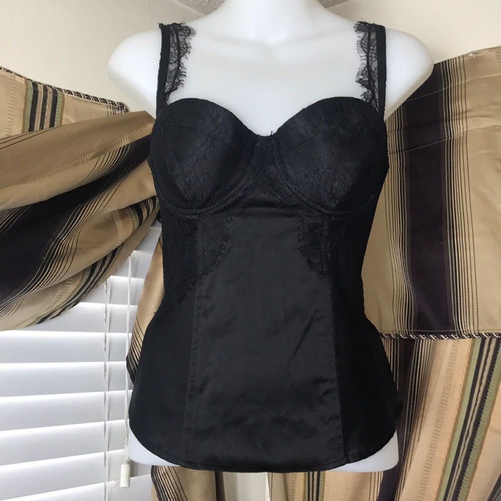 Corset Style Black Top | Guess - Picture 2 of 9